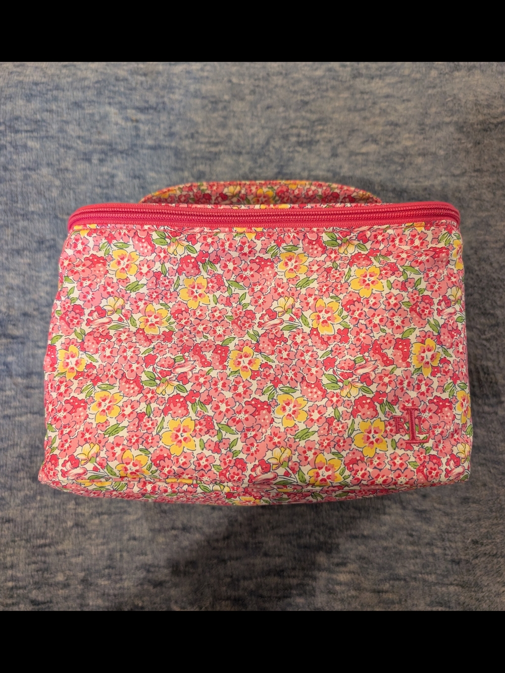 Lauren Ralph Lauren Pink Floral Zip Cosmetic Case